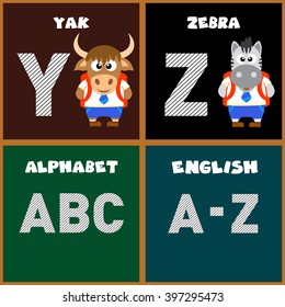 The English alphabet letters Y,Z.Vector illustration