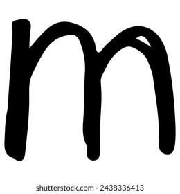 English alphabet m 4 cute on a white background, vector illustration.
