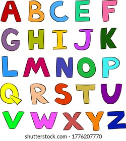 English Alphabet Multicolored Letters Bright Font Stock Vector (Royalty ...