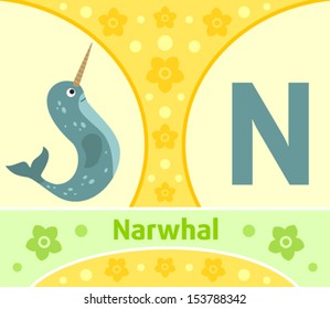 The English alphabet with Narwhal