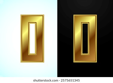 English alphabet O in gold color style. Graphic alphabet symbol for corporate business identity