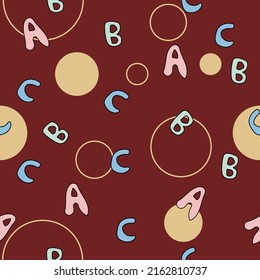 English Alphabet Pattern ABC,and Scattered Circles Behind It.