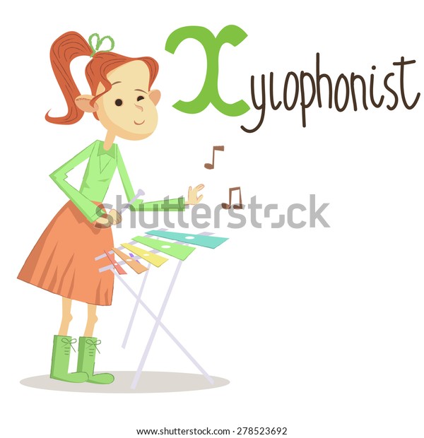 English Alphabet Professions Kids Xylophonist Stock Vector Royalty Free 278523692