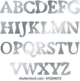 English Alphabet Silver English Letters Precious Stock Vector (Royalty ...