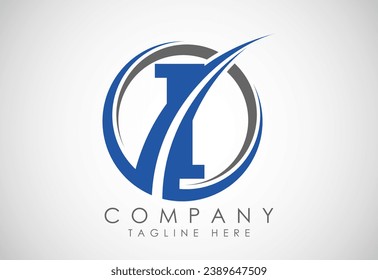 English alphabet I with swoosh. Modern vector logotype for business and company identity
