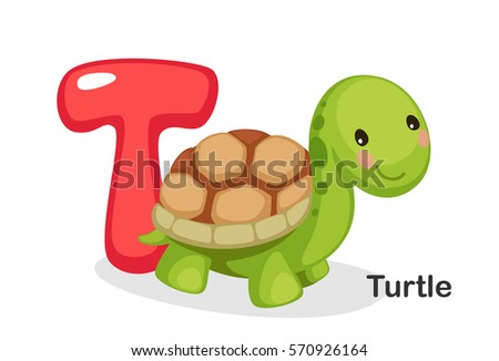English alphabet T, T for turtle