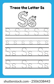 English alphabet tracing practice worksheets, educational letters a-b dot tracing pattern For children in kindergarten