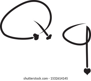 English alphabet Uppercase - Lowercase Q-q Hand Letter Vector Illustration for Banners Posters Albums Project School Decoration Education for learning preschool.