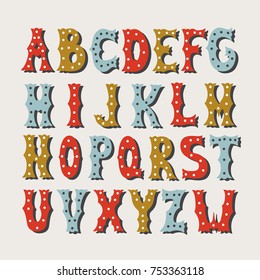 English alphabet vector, typography design. Background with set of  hand drawn decorative letters. Poster with colorful latin abc made in fantastic style.Ornate lines. Different bright capital letters