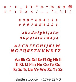 English alphabet. Vector work: letters of the English alphabet on a white background.
