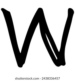 English alphabet W 3 cute on a white background, vector illustration.