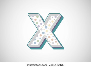 English alphabet X. Retro style bold modern vector alphabet design