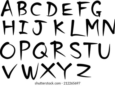 Hand Written Black Ink Alphabet Stock Illustration 77895820 | Shutterstock