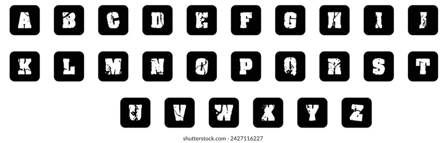 English alphabets block icon set in unique style. Set of A-Z numbers simple black style symbol sign for apps and website,
