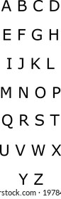 English alphabets in capital letters vectors