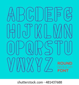 English alphabets are created in light and simple style with cleared line.