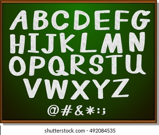 English alphabets on blackboard illustration