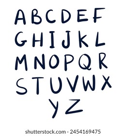 English Alphabets Scribbles . Hand Drawn Alphabets Scribble Set Vector. Alphabets Doodle Drawing. 