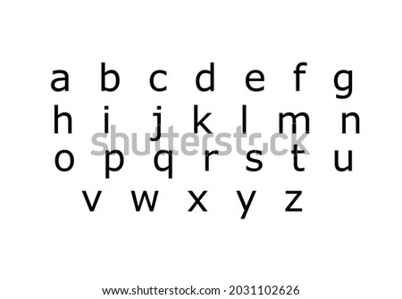 English alphabets in small letters. Alphabet fonts.