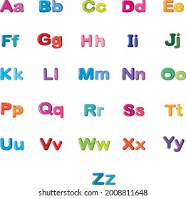 English Alphabets upper and lowercase colorful education collection set