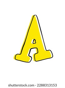 English alphabets vector art. Isolated alphabets for flashcards for kindergarten students. Kids learning made easy
