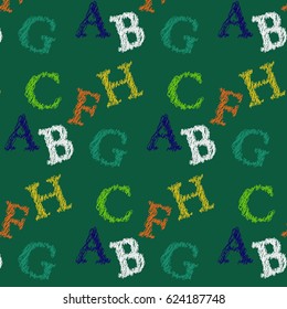 english alphapet on green background desgin