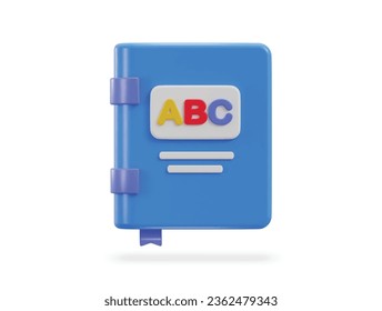 Icono de libro en inglés 3d representaciones