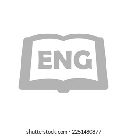 English book icon on a white background, vector illustration, vector illustration