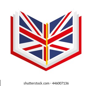 English Book Isolated Icon Design, Vector Illustration  Graphic 