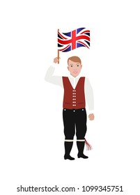English boy in national flag