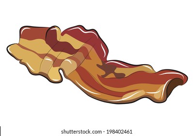 English Breakfast -  Bacon isolated on white