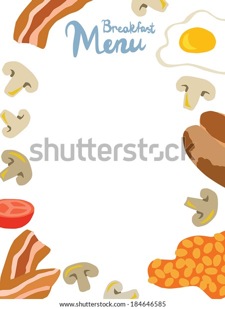 English Breakfast Menu Template Stock Vector Royalty Free 184646585