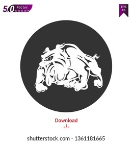 English Bulldog dog character icon vector illustration on white background