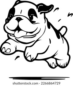 Perro saltador feliz, ilustración vectorial