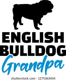 English Bulldog Grandpa silhouette black