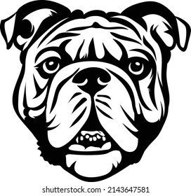 English Bulldog Head Vector Image   svg