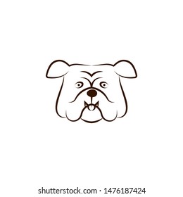 English bulldog icon. One of the dog breeds hand draw icon