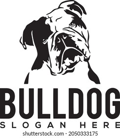 Britisches Bulldog-Mascot-Sportlogo in Vektorsilhouette-Illustration