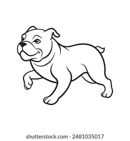 An english bulldog in mid-run, capturing motion and energy for dynamic designs