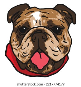 English Bulldog Pet Colored Drawing