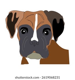 english bulldog portrait vector illustration on white background