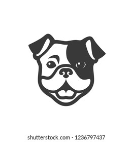 English Bulldog Puppy Face Isolated Outlined Stock Vector (Royalty Free ...