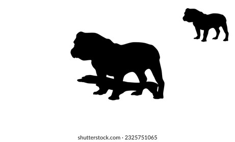 Silueta de Bulldog inglesa, vector de alta calidad