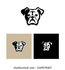 English Bulldog, vector icons. Editable, scalable.
