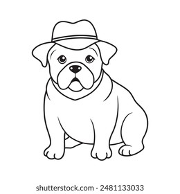 an english bulldog wearing a cute hat or accessory, adding a fun twist for creative projects