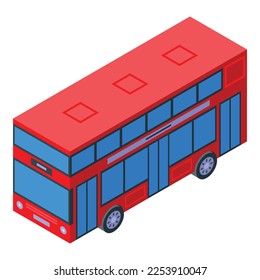 English bus icon isometric vector. London cab. Old tour