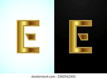 English capital letter G in gold color. Graphic alphabet symbol for corporate business identity