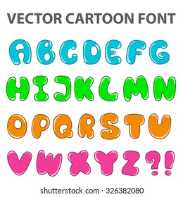 English cartoon alphabet for design. Vector set.