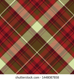 English check plaid fabric texture seamless pattern. Vector illustration.