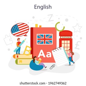 English class concept. Study foreign languages in school or university